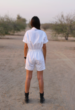 Load image into Gallery viewer, Minimalist White Short Boilersuit - Twooak Atelier