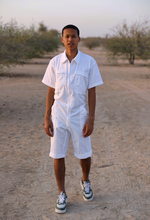 Load image into Gallery viewer, Minimalist White Short Boilersuit - Twooak Atelier