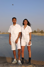 Load image into Gallery viewer, Minimalist White Short Boilersuit - Twooak Atelier